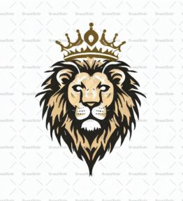 Majestätischer Löwe und Krone